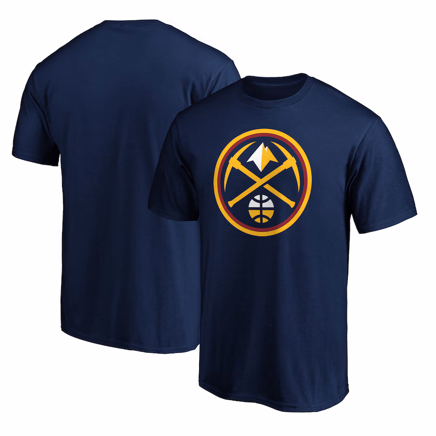 Men's Denver Nuggets Navy Team Primary Logo T-Shirt - Jersey