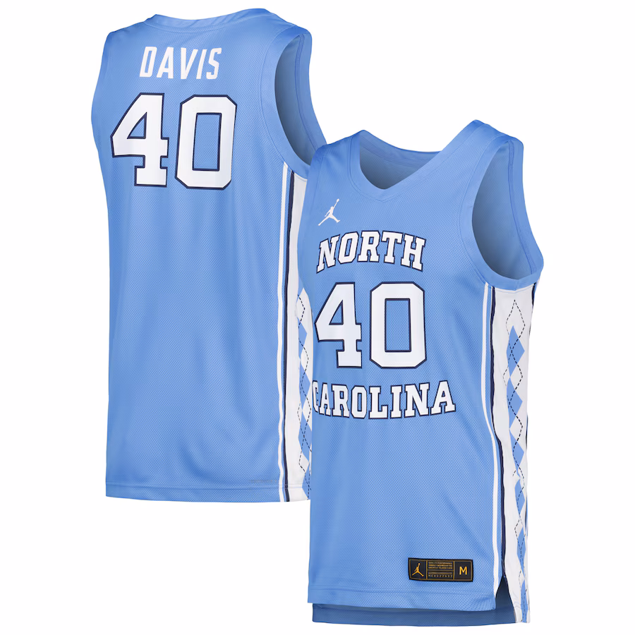 Men's Jordan Brand Hubert Davis Carolina Blue North Carolina Tar Heels Replica Basketball Player Jersey - Jersey