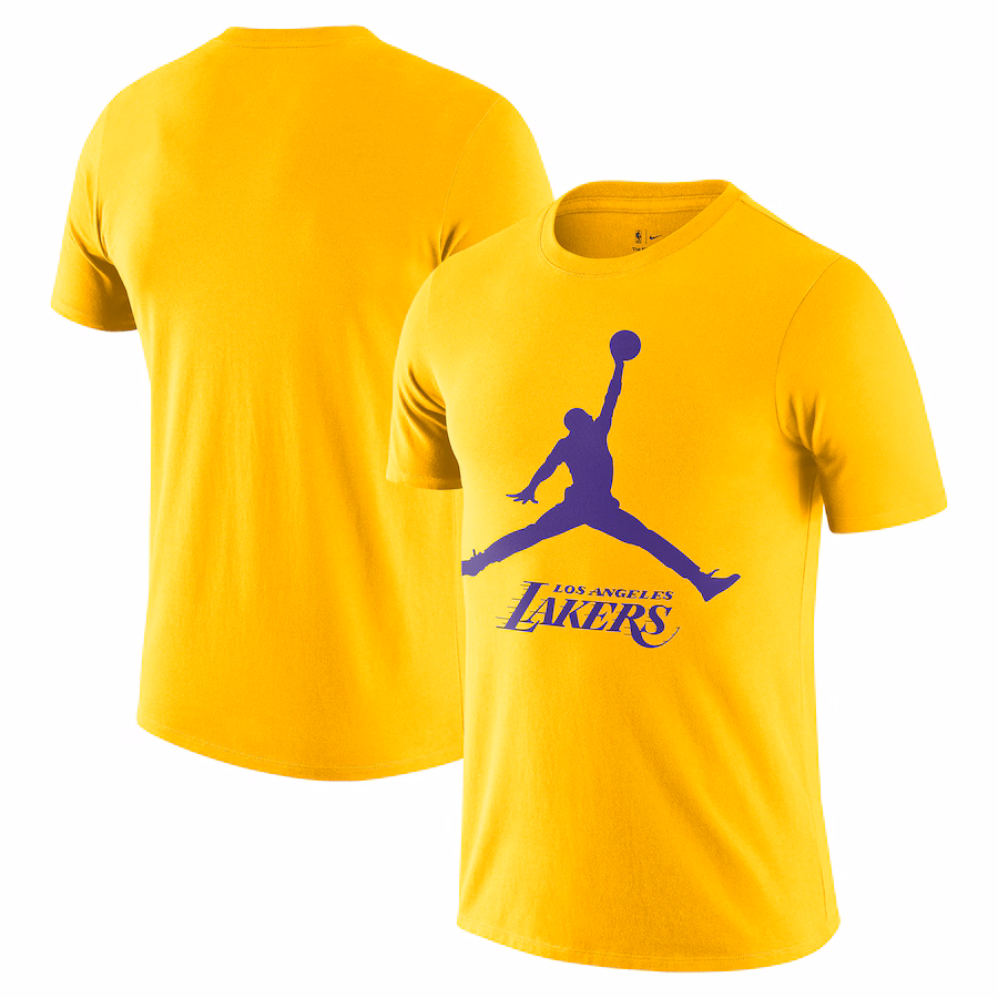 Men's Los Angeles Lakers Nike Gold Essential Jumpman T-Shirt - Jersey