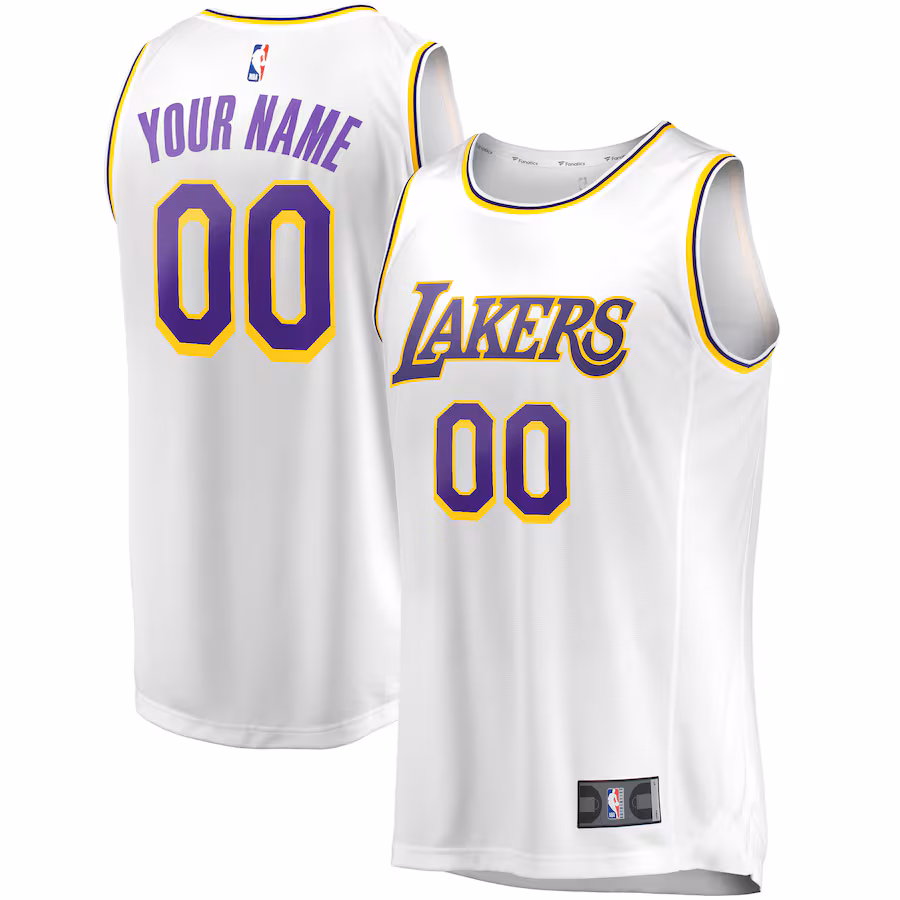 Youth Los Angeles Lakers  Fanatics White Fast Break Replica Custom Jersey - Association Edition - Jersey