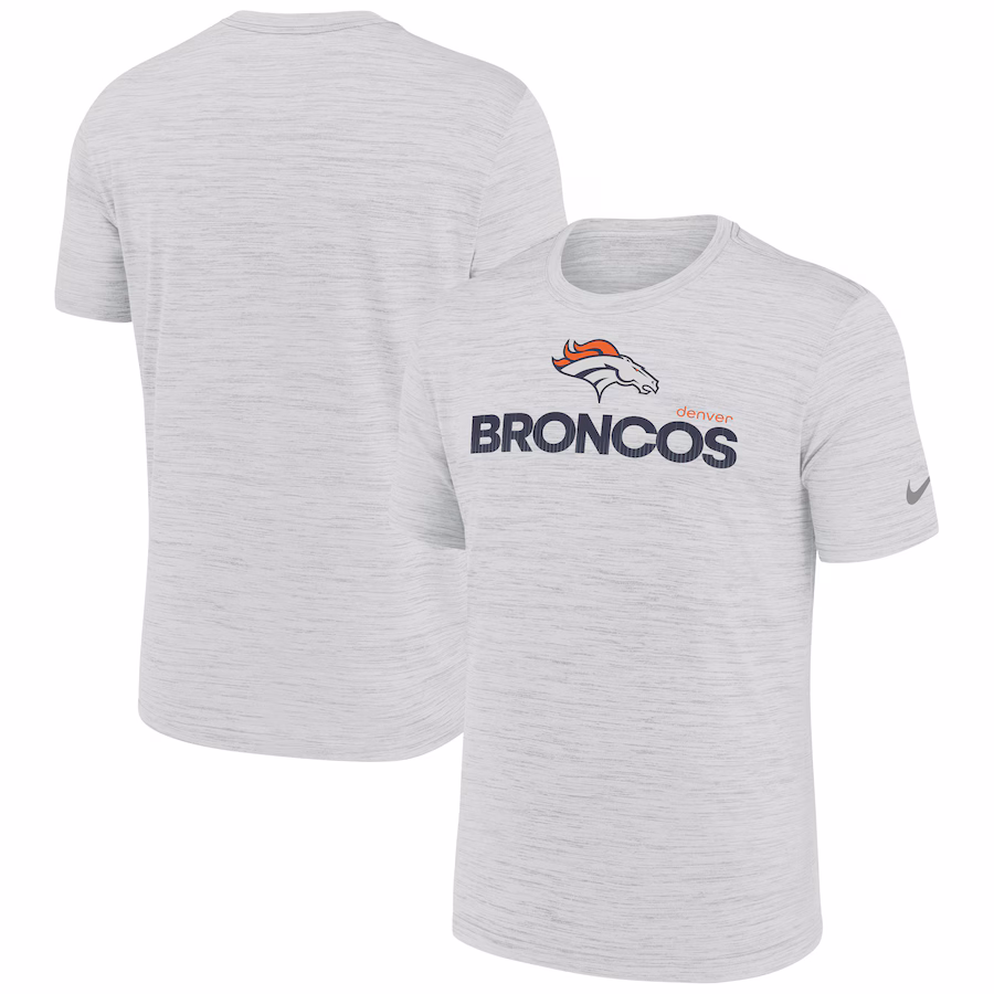 Men's Denver Broncos Nike White Blitz Velocity Modern Performance T-Shirt - Jersey
