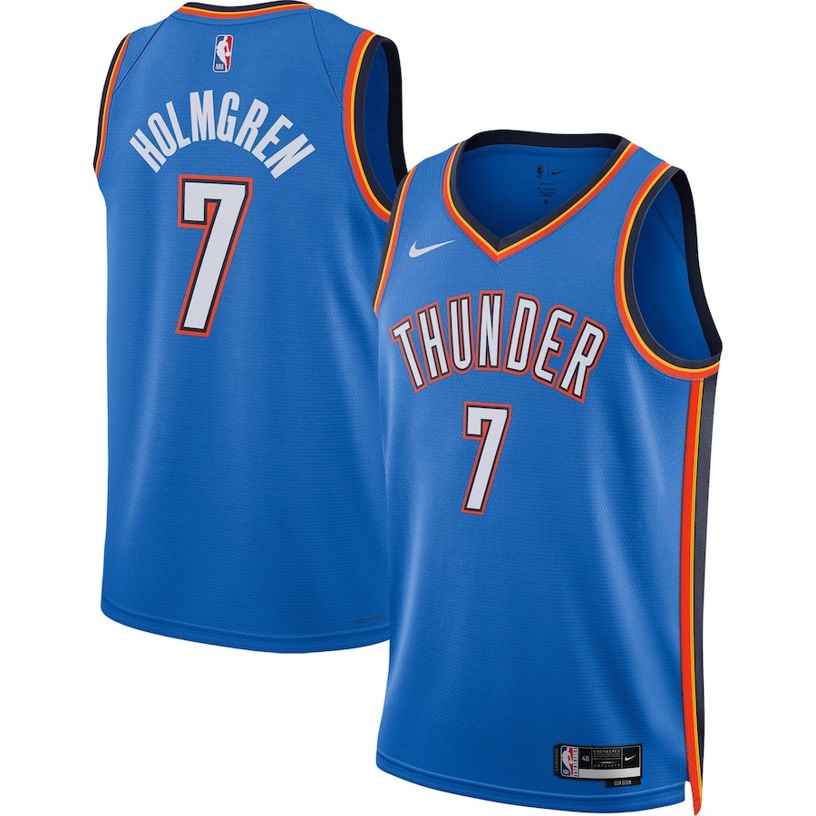 Unisex Oklahoma City Thunder Chet Holmgren Nike Blue 2022 NBA Draft First Round Pick Player Swingman Jersey - Icon Edition - Jersey