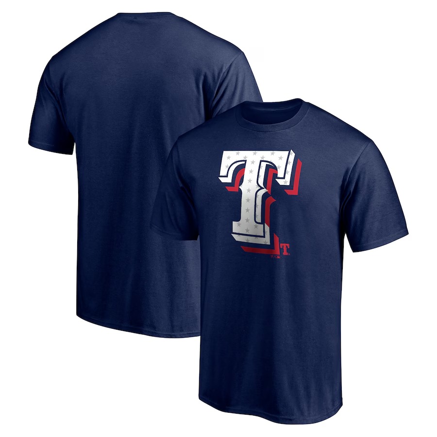 Men's Texas Rangers Navy Red White and Team T-Shirt - Jersey
