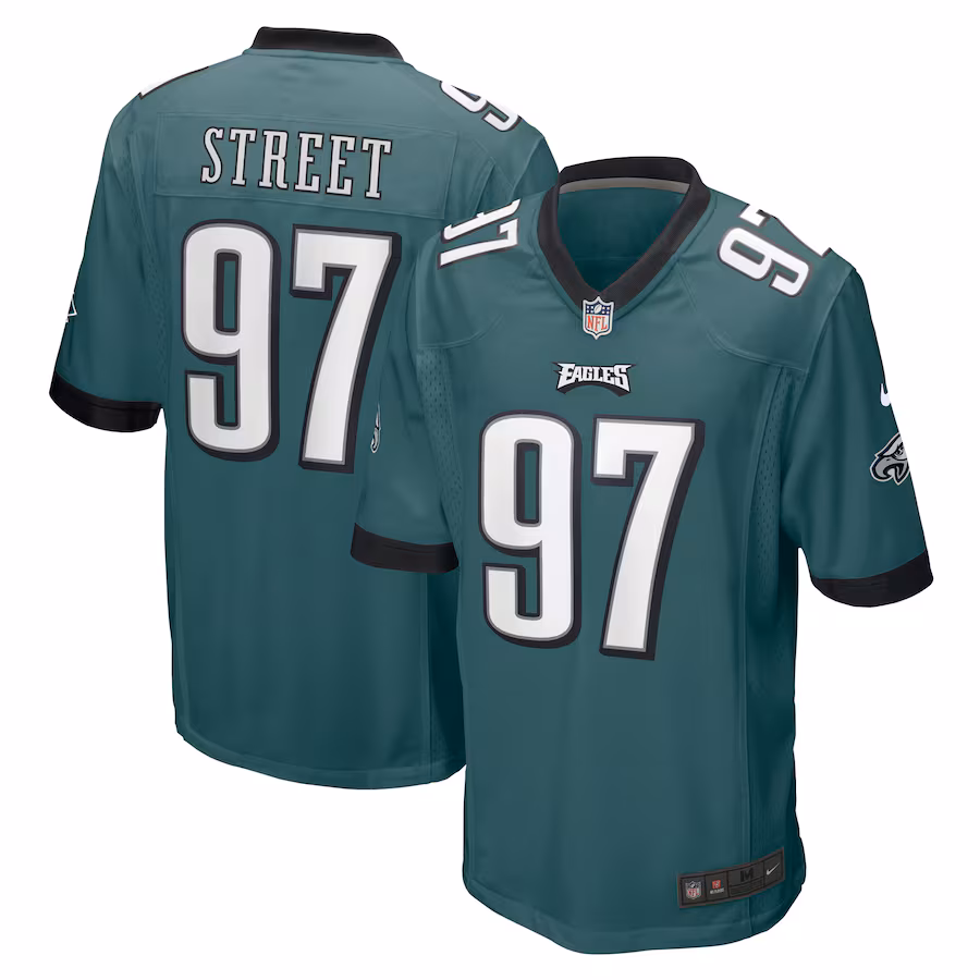 Men's Philadelphia Eagles Kentavius Street Nike Midnight Green Game Player Jersey - Jersey