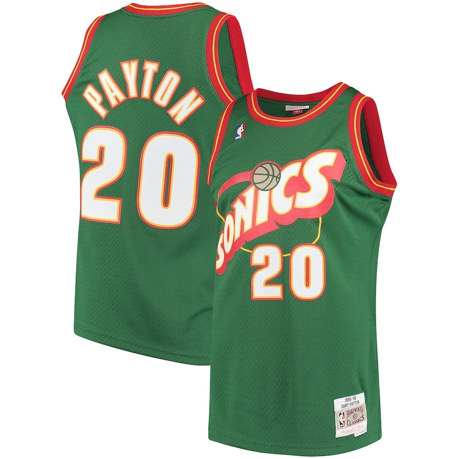 Men's Seattle SuperSonics Gary Payton Mitchell & Ness Green Hardwood Classics Swingman Jersey - Jersey