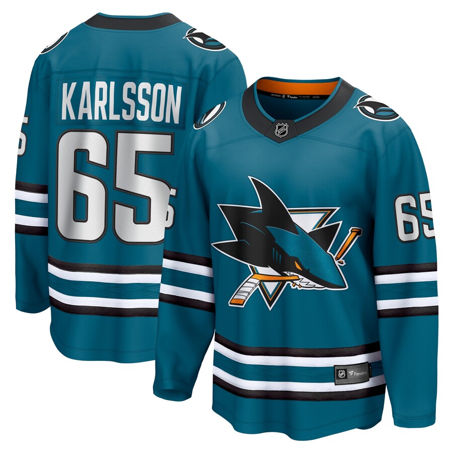 Men's San Jose Sharks Erik Karlsson Fanatics Branded Teal Home Premier Breakaway Player Jersey - Jersey