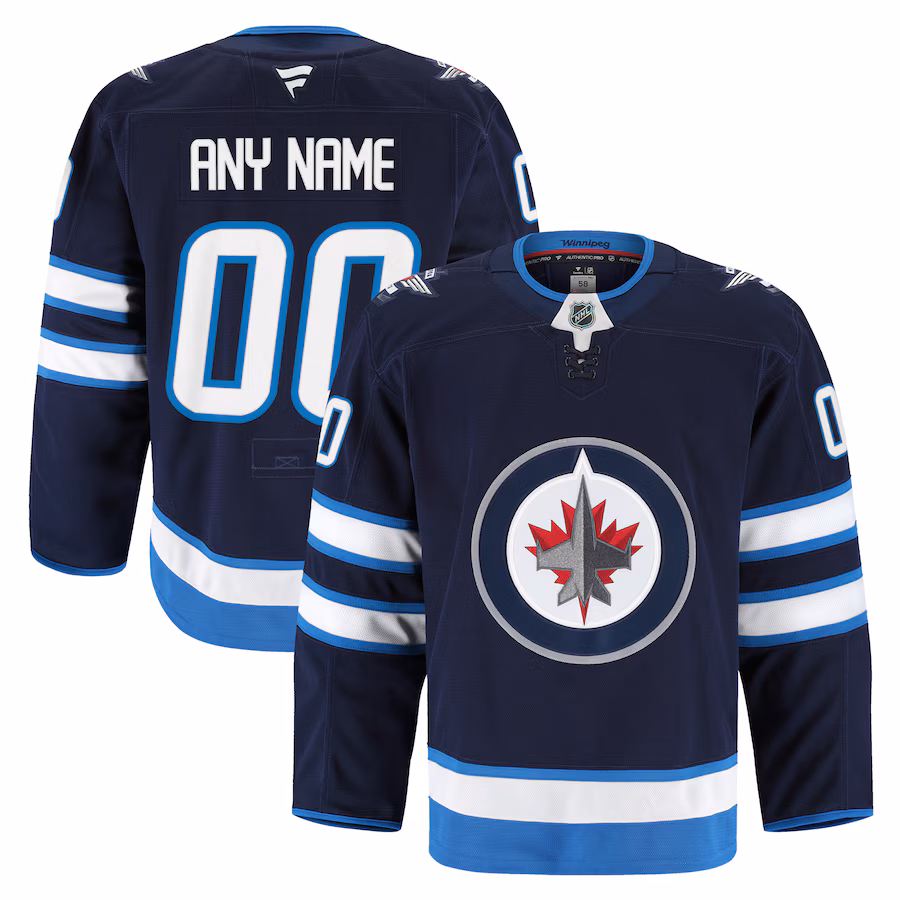 Men's Winnipeg Jets Fanatics Navy Home Authentic Pro Custom Jersey - Jersey