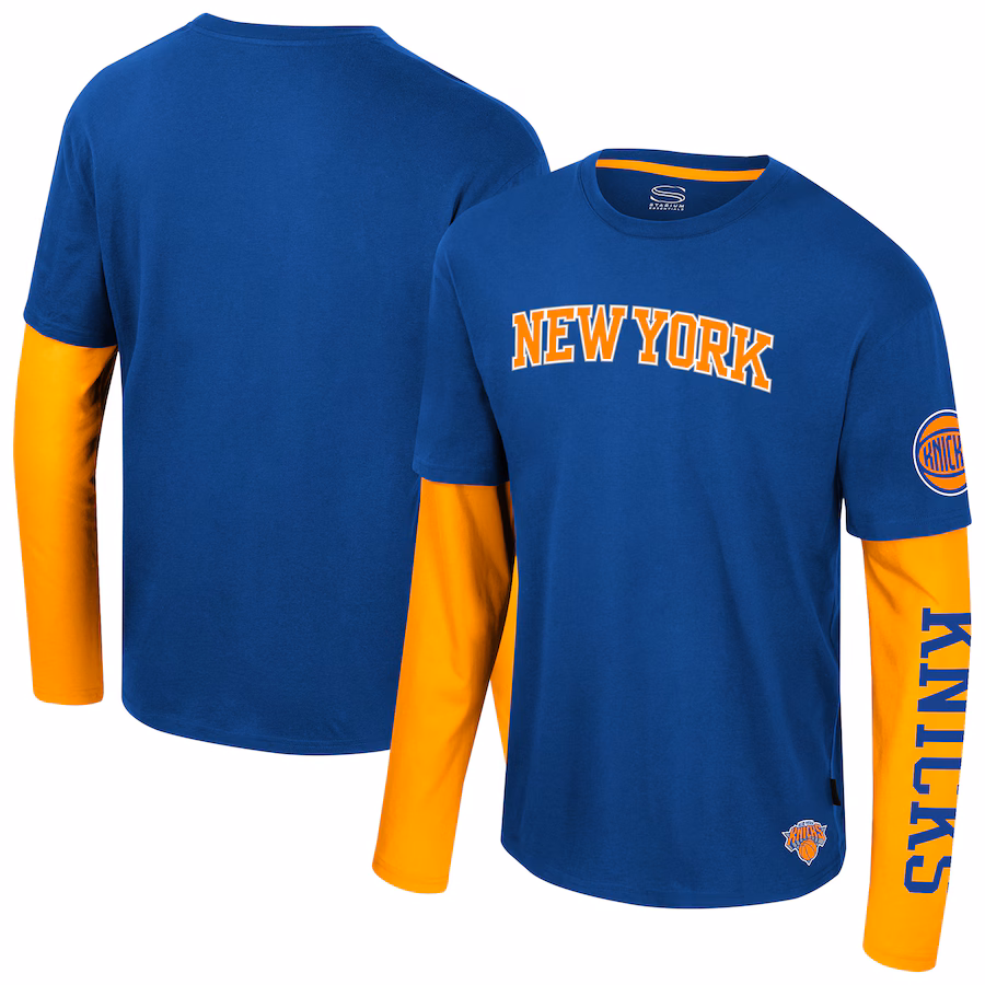 Unisex New York Knicks Stadium Essentials Royal Spectator 2fer Long Sleeve  T-Shirt - Jersey