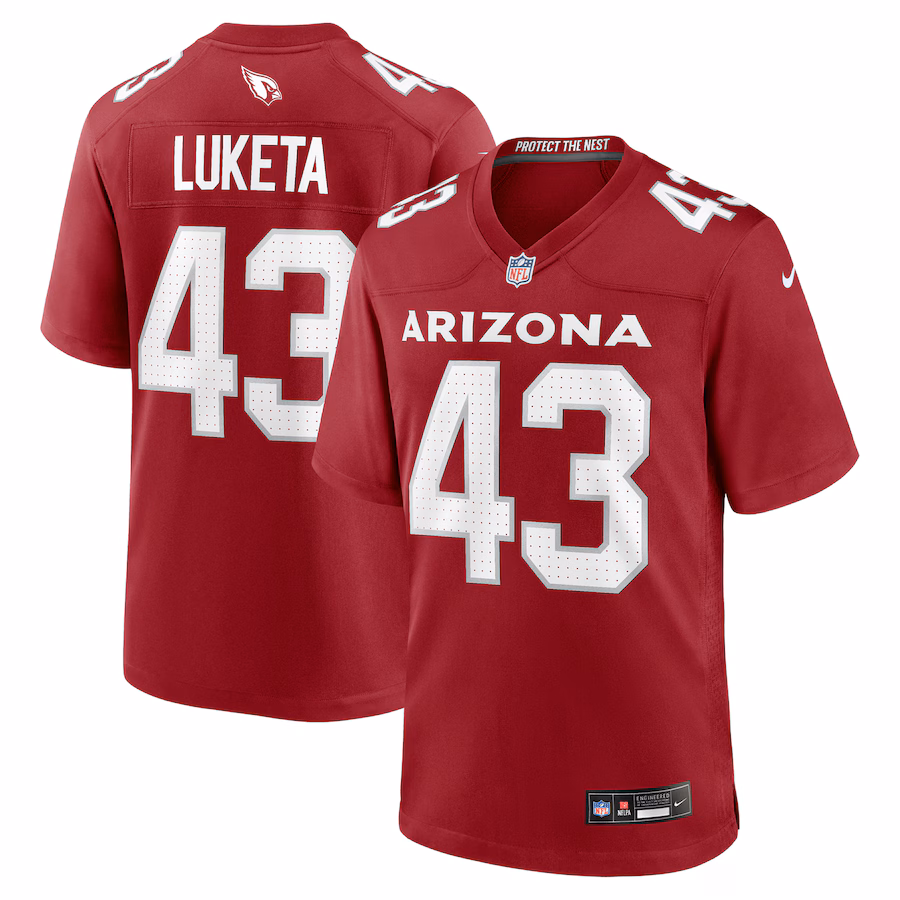 Men's Arizona Cardinals Jesse Luketa Nike Cardinal Team Game Jersey - Jersey