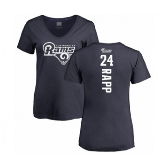 Football Women's Los Angeles Rams #24 Taylor Rapp Navy Blue Backer T-Shirt - Jersey