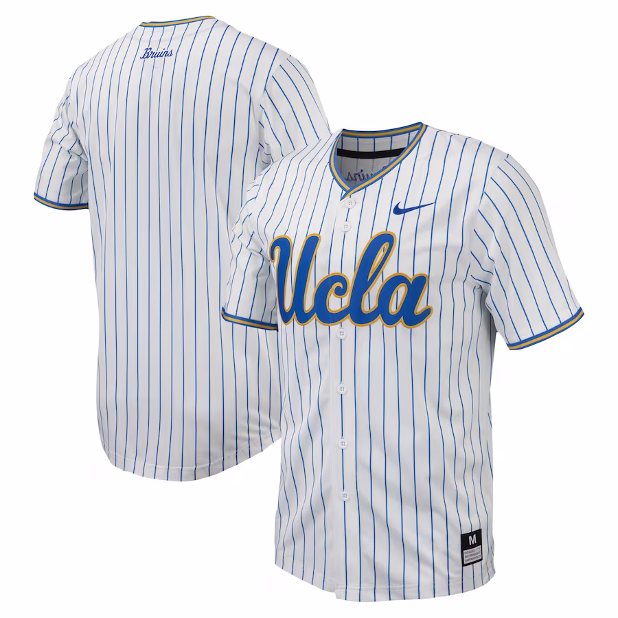UCLA Bruins Nike Pinstripe Replica Baseball Jersey - White - Jersey