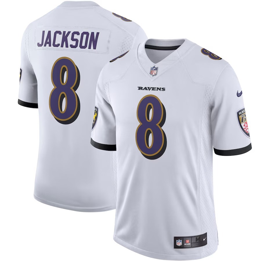 Men's Baltimore Ravens Lamar Jackson White Vapor Limited Jersey - Jersey