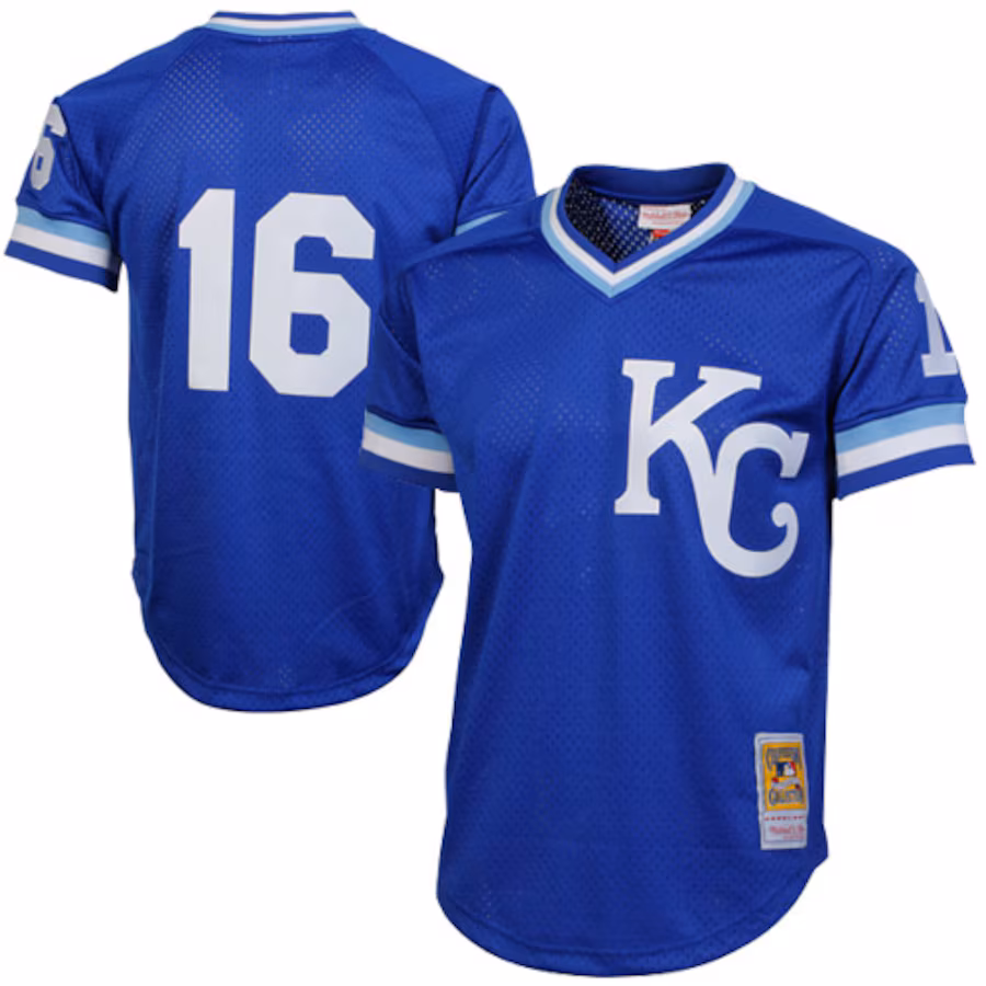 Men's Kansas City Royals Bo Jackson Mitchell & Ness Royal 1989 Authentic Cooperstown Collection Batting Mesh Practice Jersey - Jersey
