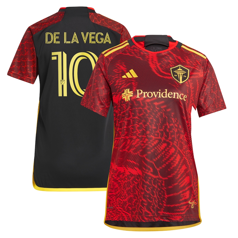 Women's Seattle Sounders FC Pedro de la Vega adidas Red 2024 The Bruce Lee Kit Replica Player Jersey - Jersey