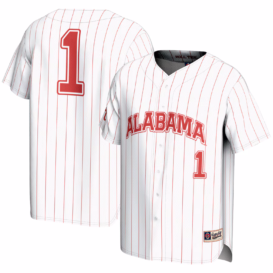 Youth GameDay Greats #1 White Alabama Crimson Tide Lightweight Baseball Fashion Jersey - Jersey