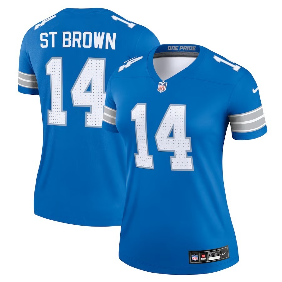 Women's Detroit Lions Amon-Ra St. Brown Nike Blue Legend Player Performance Top - Jersey