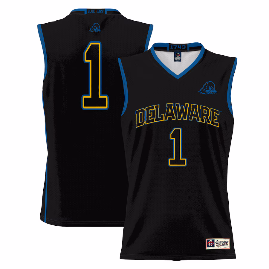 #1 Delaware Fightin' Blue Hens GameDay Greats Youth Lightweight Basketball Jersey - Black - Jersey