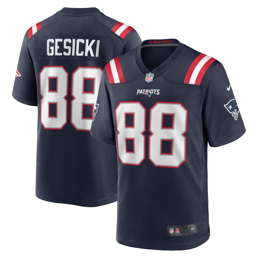 Men's New England Patriots Mike Gesicki Nike Navy Game Jersey - Jersey