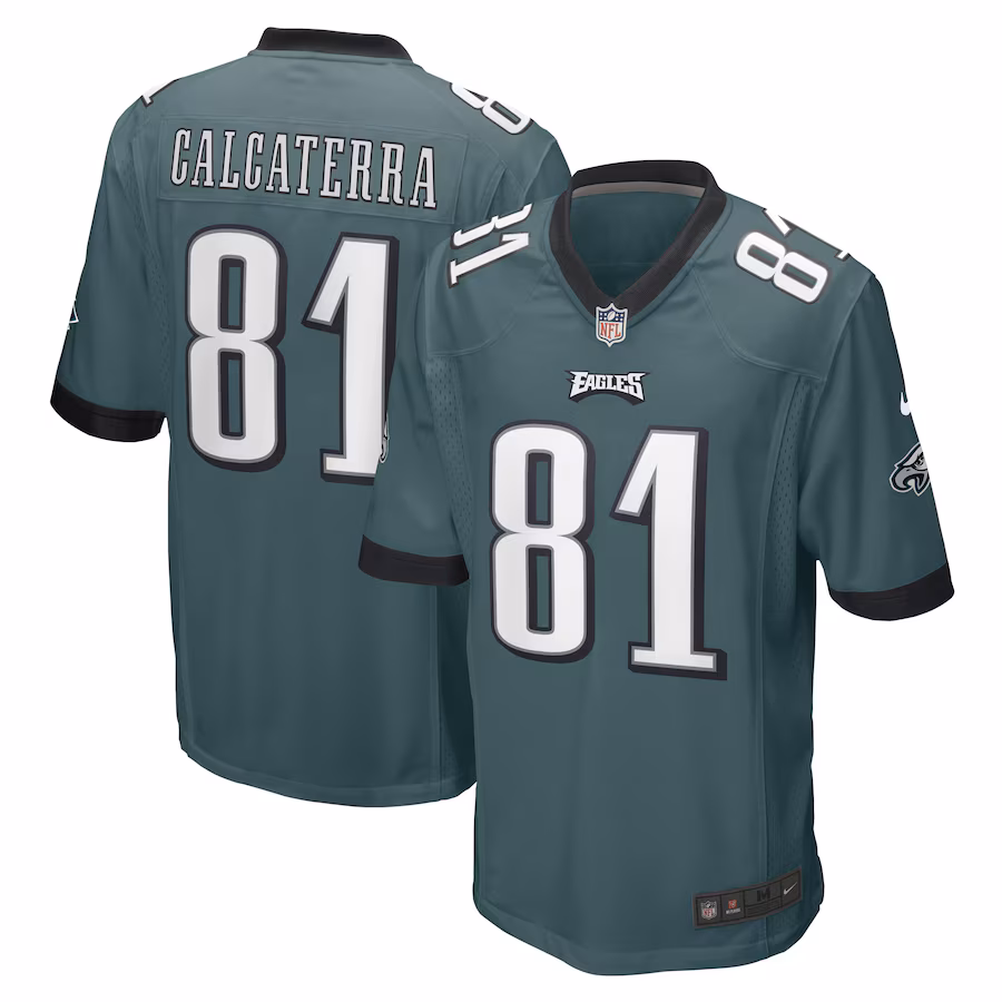 Men's Philadelphia Eagles Grant Calcaterra Nike Midnight Green Game Player Jersey - Jersey