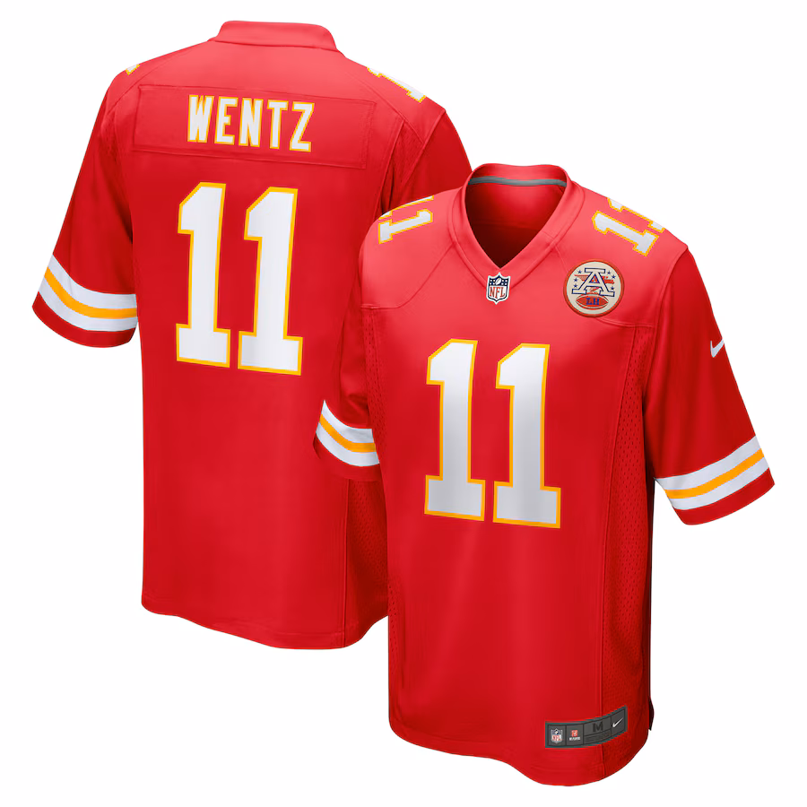 Men's Kansas City Chiefs Carson Wentz Nike Red Game Jersey - Jersey
