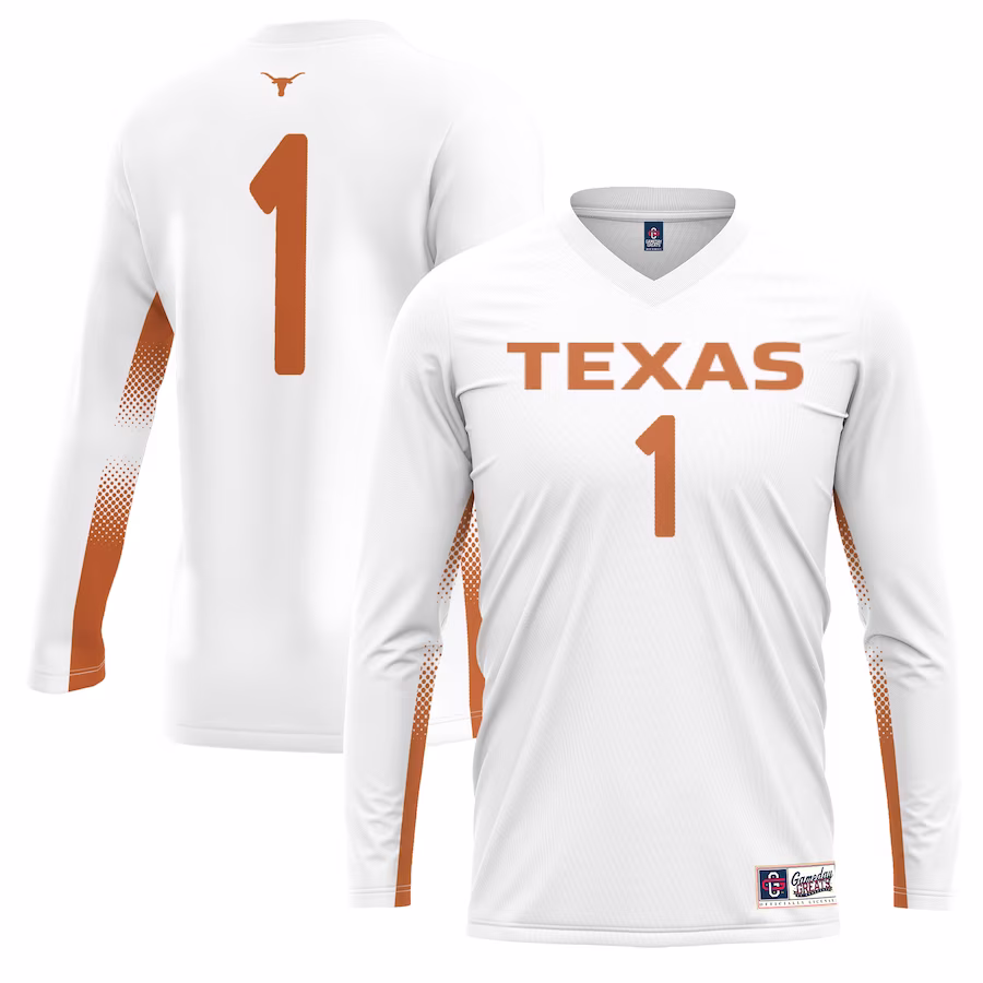 #1 Texas Longhorns GameDay Greats Youth Lightweight Women's Volleyball Fashion Jersey - White - Jersey