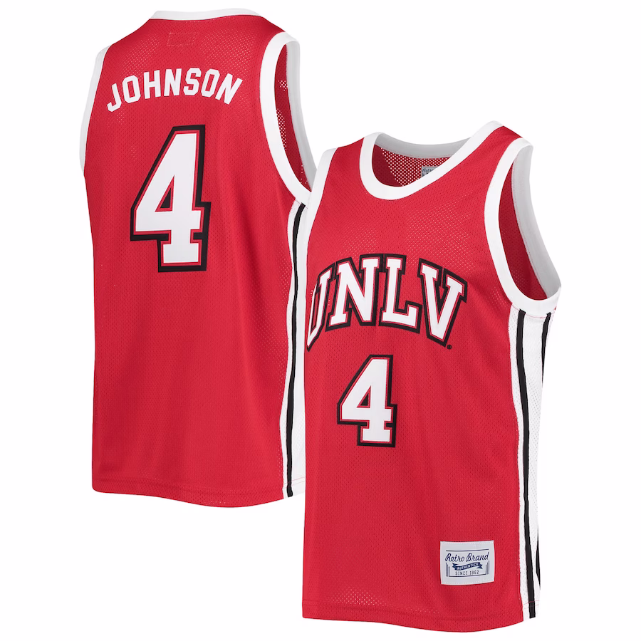 Larry Johnson UNLV Rebels Original Retro Brand Commemorative Classic Basketball Jersey - Red - Jersey