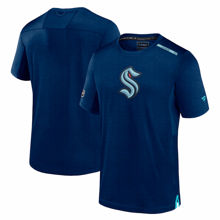 Men's Seattle Kraken Fanatics Deep Sea Blue Authentic Pro Performance T-Shirt - Jersey