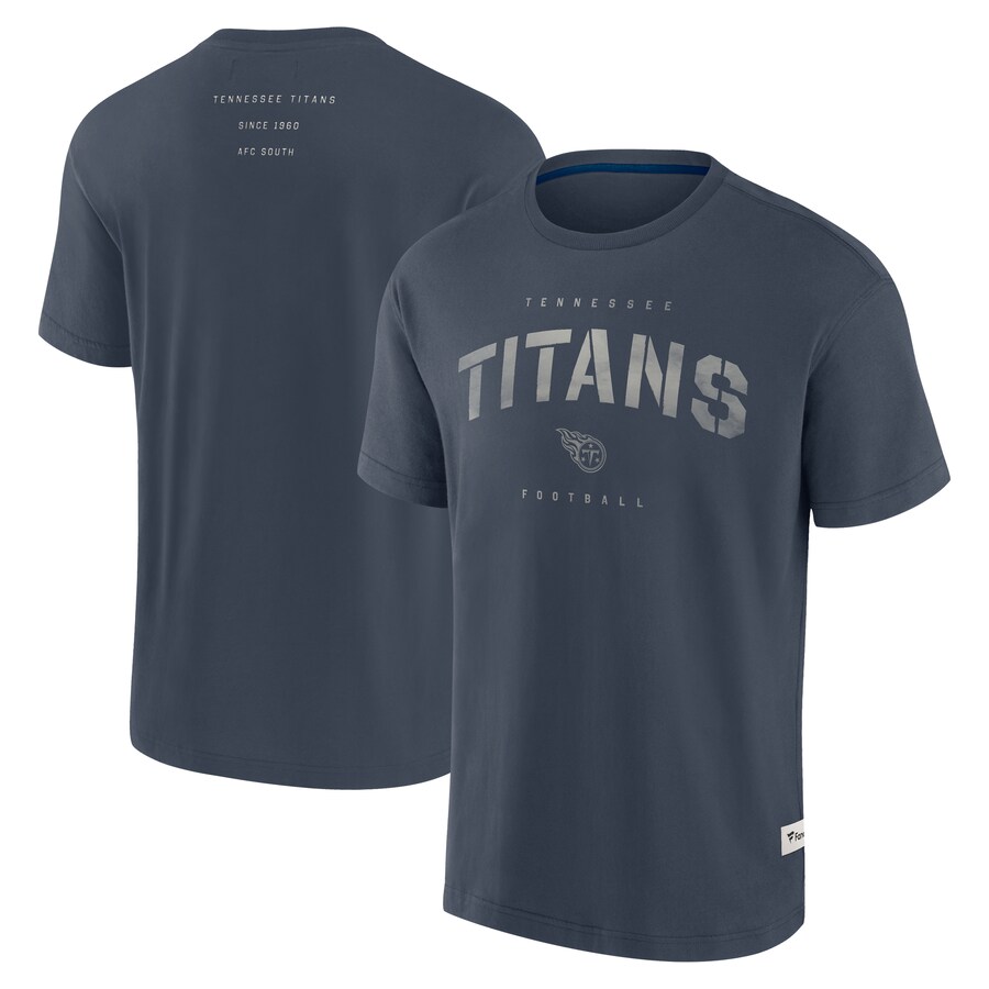 Men's Tennessee Titans Fanatics Navy Elements Weathered Tonal Future Ground T-Shirt - Jersey