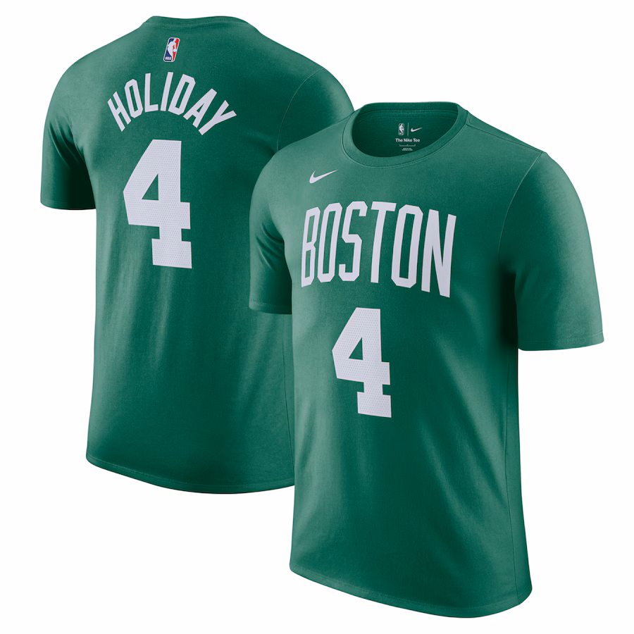 Men's Boston Celtics Jrue Holiday Nike Kelly Green Icon Edition Name & Number T-Shirt - Jersey