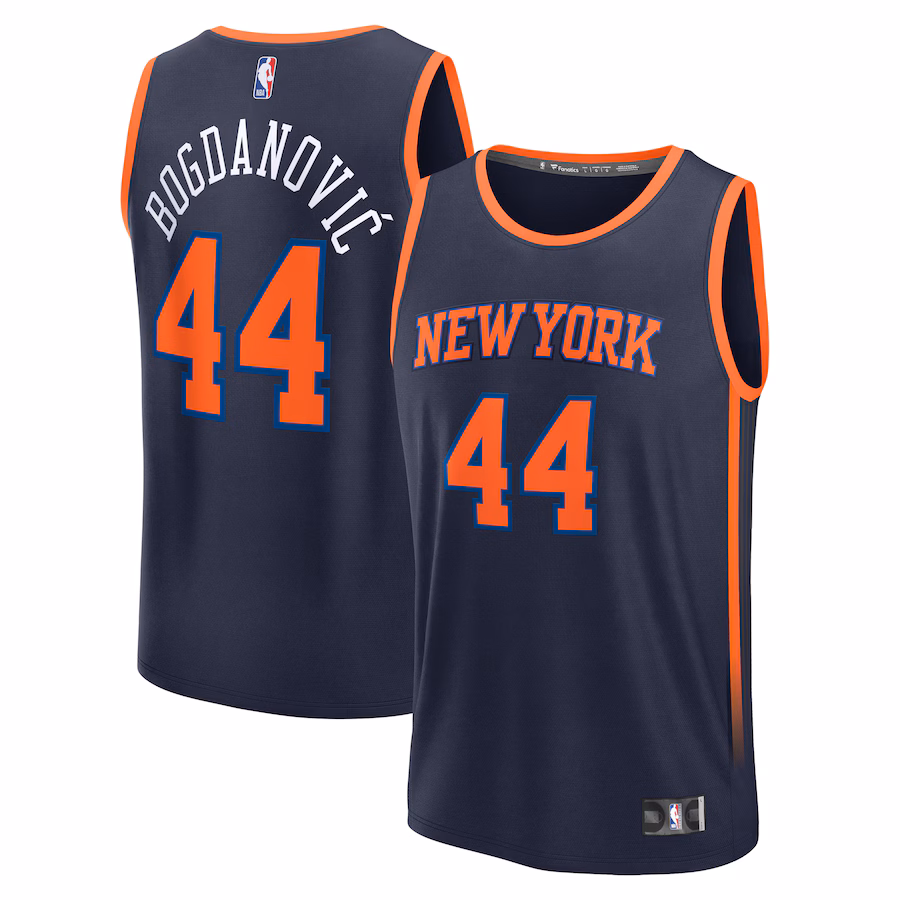 Men's New York Knicks Bojan Bogdanovic Fanatics Navy Fast Break Player Jersey - Statement Edition - Jersey