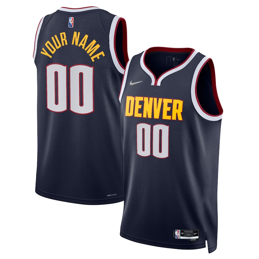 Men's Denver Nuggets Nike Navy 2021/22 Diamond Swingman Custom Jersey - Icon Edition - Jersey
