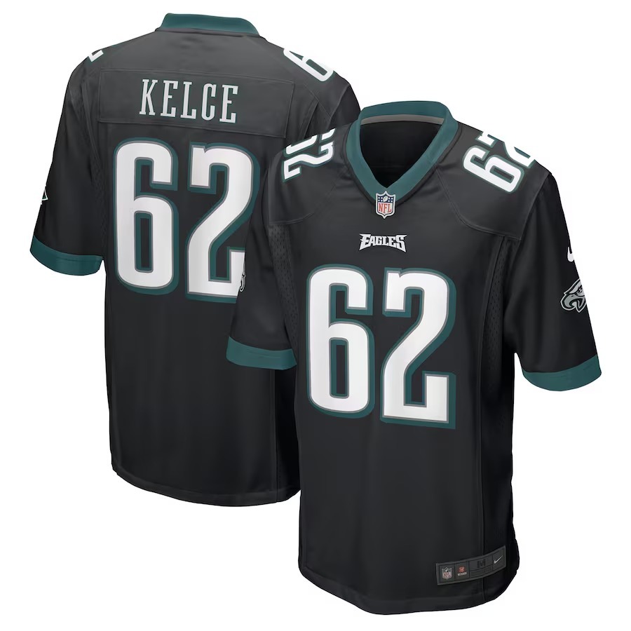 Men's Philadelphia Eagles Jason Kelce Nike Black Game Jersey - Jersey