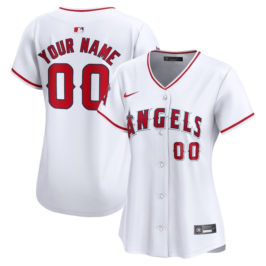 Women's Los Angeles Angels Nike White Home Limited Custom Jersey - Jersey