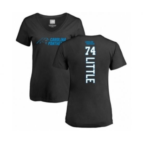 Football Women's Carolina Panthers #74 Greg Little Black Backer T-Shirt - Jersey
