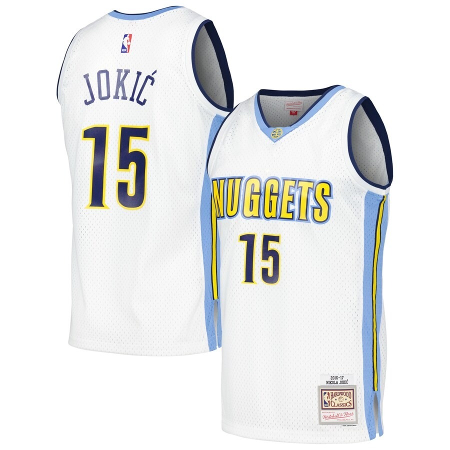 Men's Denver Nuggets Nikola Jokic Mitchell & Ness White 2016/17 Throwback Swingman Jersey - Jersey