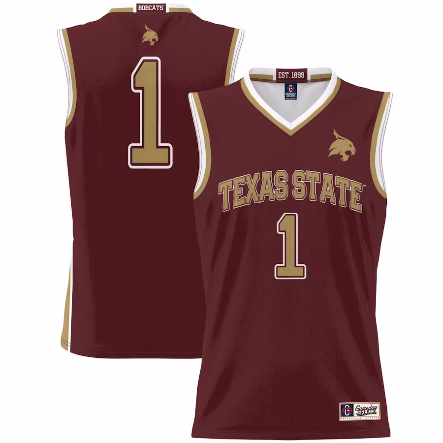 #1 Texas State Bobcats GameDay Greats Unisex Lightweight Basketball Jersey - Maroon - Jersey