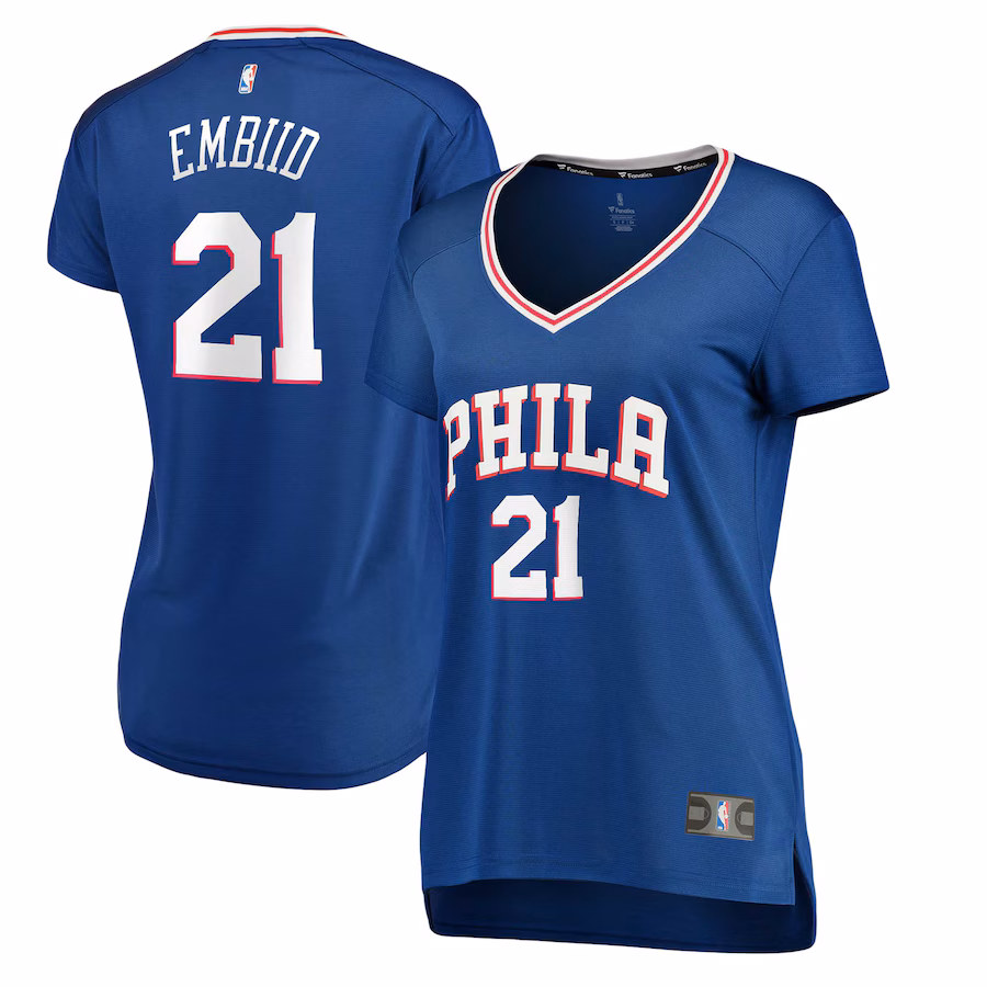 Women's Philadelphia 76ers Joel Embiid Fanatics Royal Fast Break Replica Player Jersey - Icon Edition - Jersey