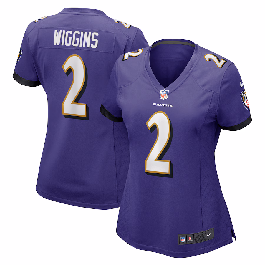 Women's Baltimore Ravens Nate Wiggins Nike Purple Game Jersey - Jersey