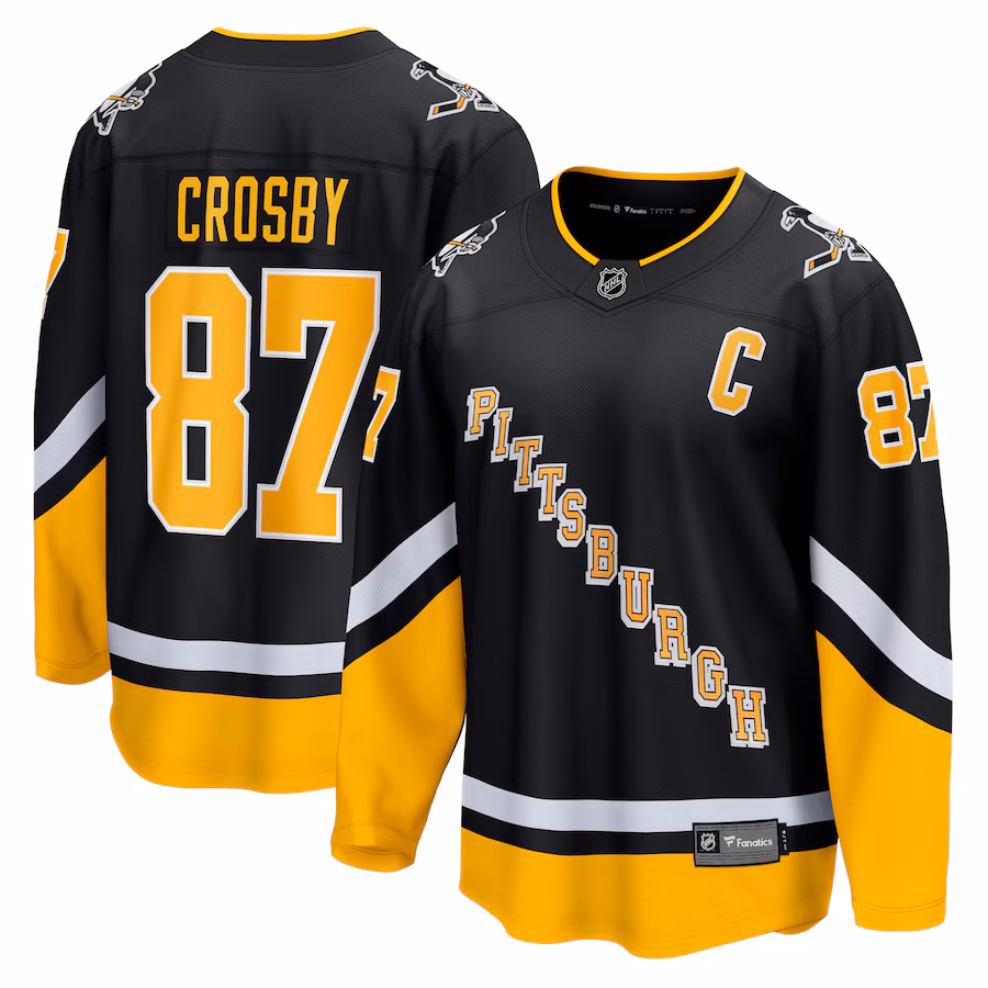 Men's Pittsburgh Penguins Sidney Crosby Fanatics Black 2021/22 Alternate Premier Breakaway Player Jersey - Jersey