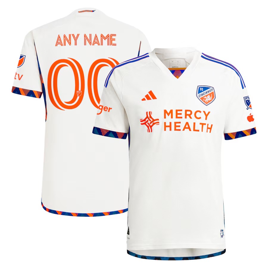Men's FC Cincinnati  adidas White 2024 The Canvas Kit Authentic Custom Jersey - Jersey