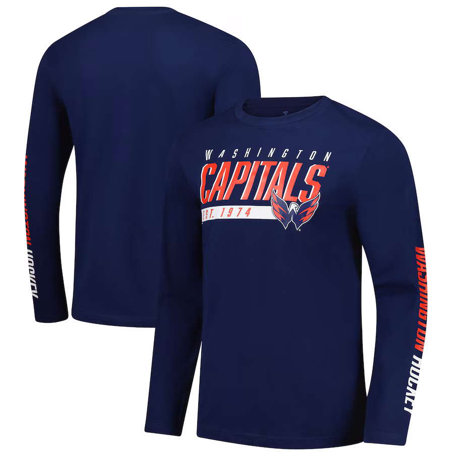 Men's Washington Capitals Fanatics Navy Long Sleeve T-Shirt - Jersey