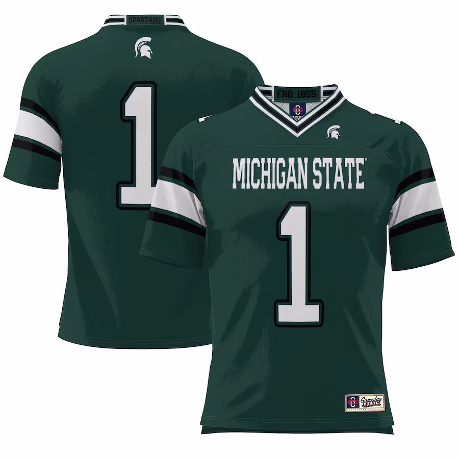 #1 Michigan State Spartans GameDay Greats Endzone Football Jersey - Green - Jersey