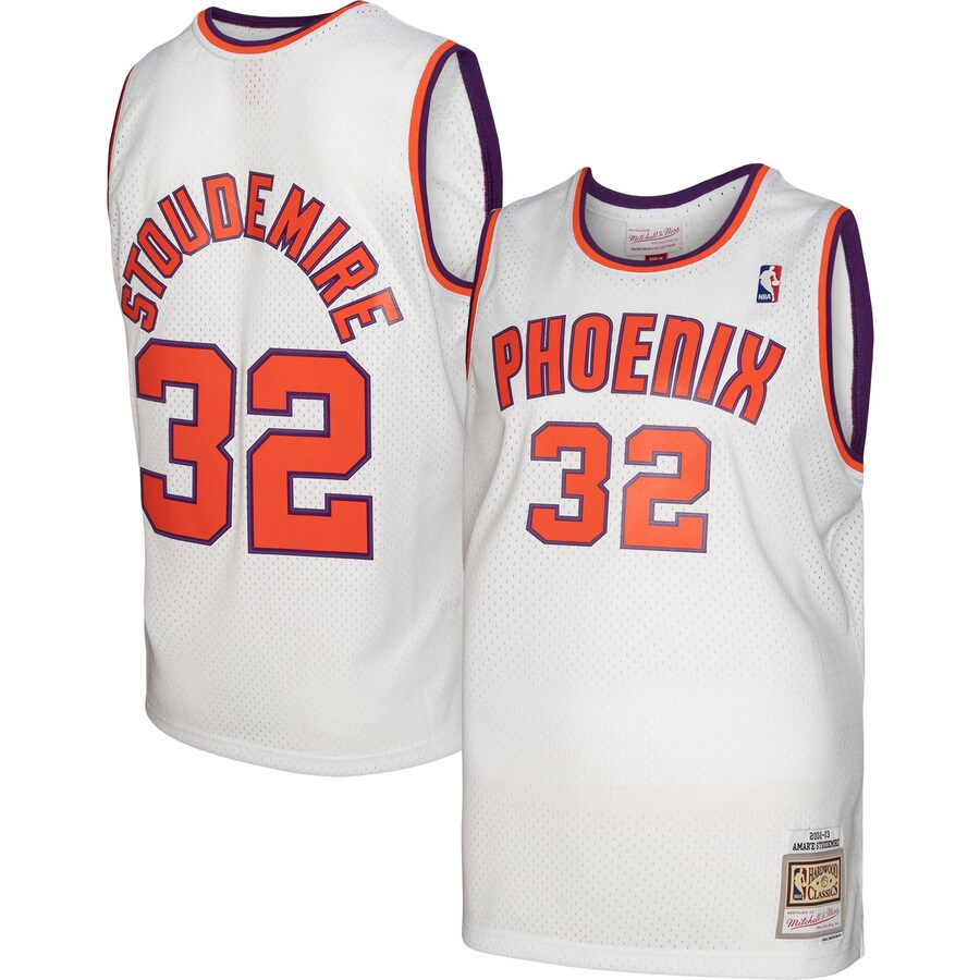 Men's Phoenix Suns Amar'e Stoudemire Mitchell & Ness White 2001/02 Hardwood Classics Swingman Jersey - Jersey