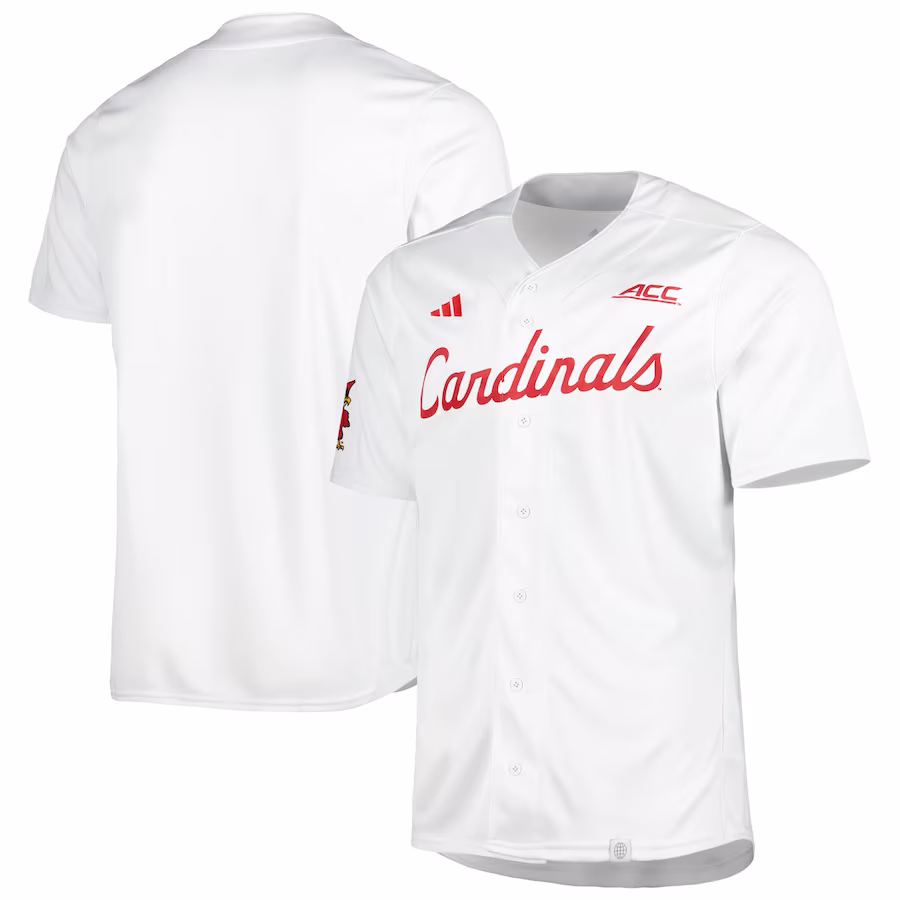 Louisville Cardinals adidas Team Baseball Jersey - White - Jersey