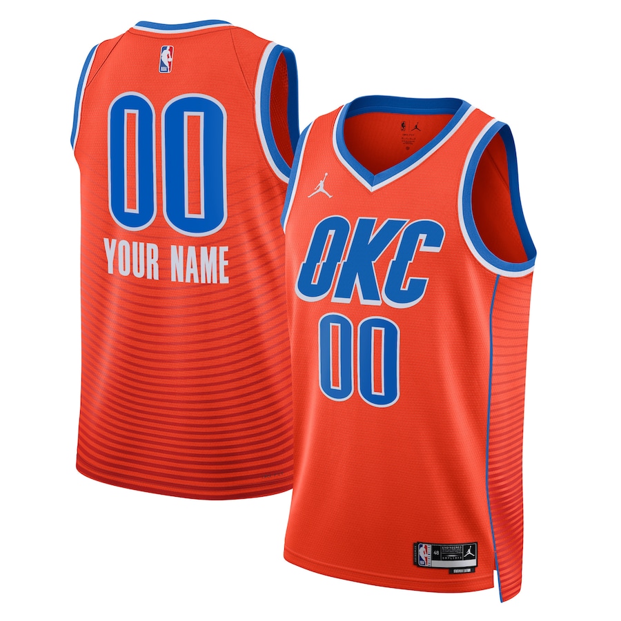 Unisex Oklahoma City Thunder Jordan Brand Orange 2022/23 Swingman Custom Jersey - Statement Edition - Jersey