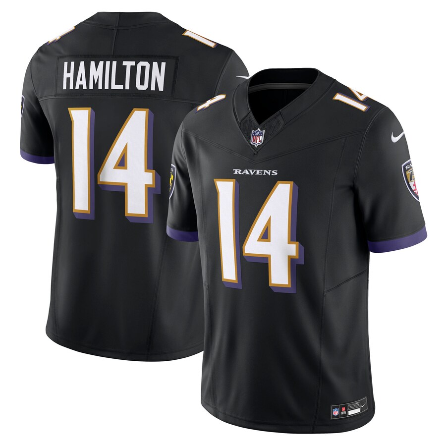 Men's Baltimore Ravens Kyle Hamilton Nike Black Alternate Vapor F.U.S.E. Limited Jersey - Jersey