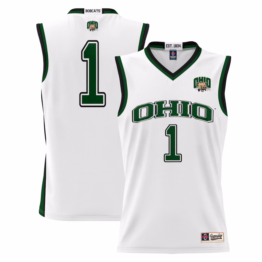 #1  Ohio Bobcats GameDay Greats  Lightweight Basketball Jersey - White - Jersey