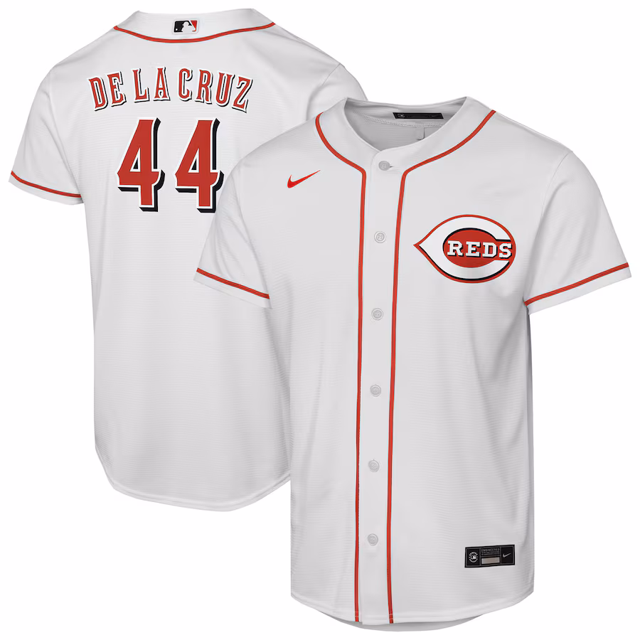 Youth Cincinnati Reds Elly De La Cruz Nike White Home Replica Player Jersey - Jersey