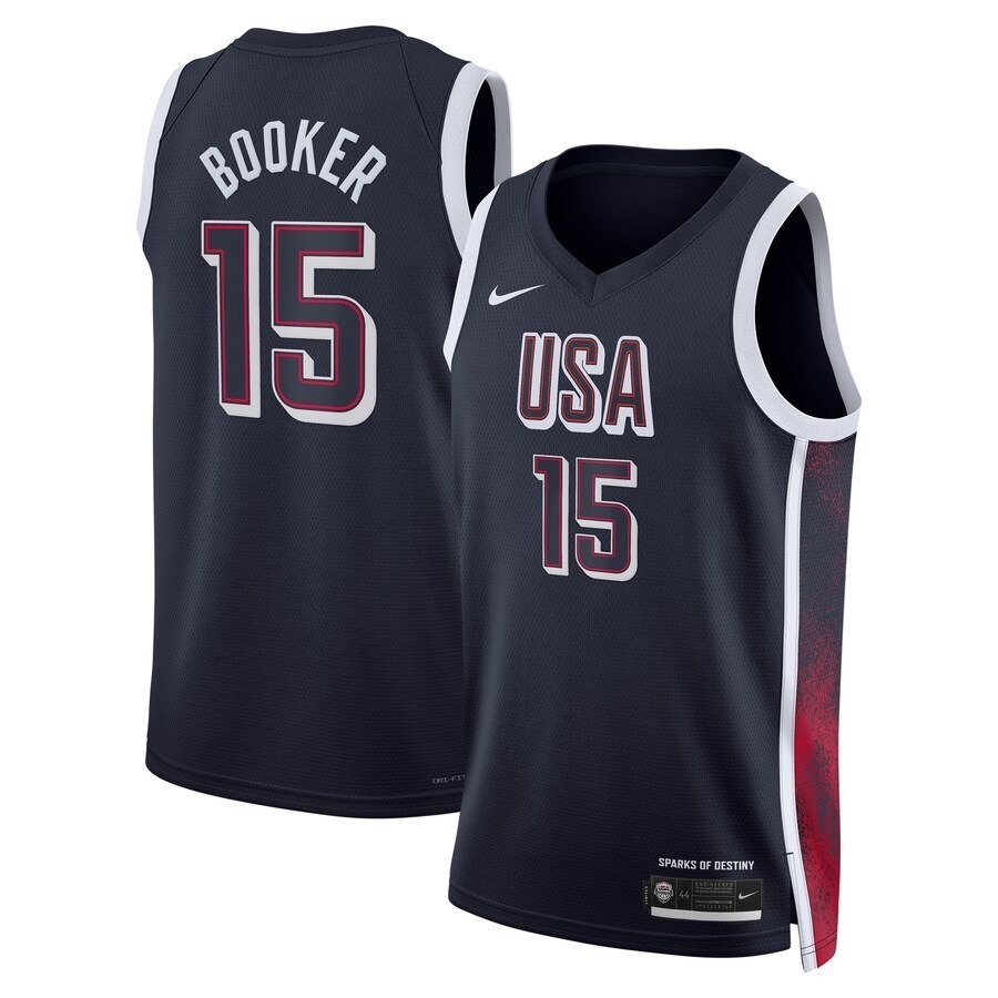 Unisex Men's USA Basketball Devin Booker Nike Navy 2024 Swingman Player Jersey - Jersey