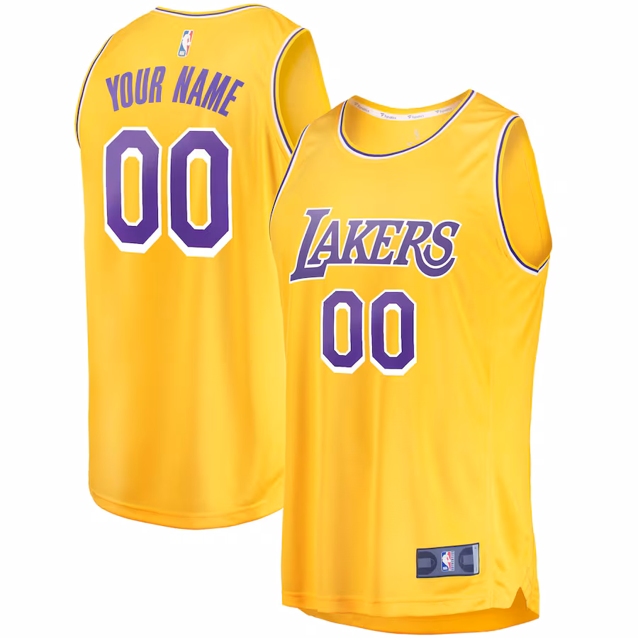 Youth Los Angeles Lakers Fanatics Gold Fast Break Custom Replica Jersey - Icon Edition - Jersey
